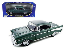 1957 Chevrolet Bel Air Hard Top Green 1/18 Diecast Car Motormax - £48.11 GBP