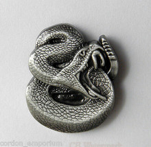 RATTLE SNAKE 3-D PEWTER LAPEL PIN BADGE 1 INCH - $5.58