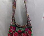 Fair Trade Floral Embroidered Patchwork Bohemian Hobo Slouch Crossbody B... - $34.99