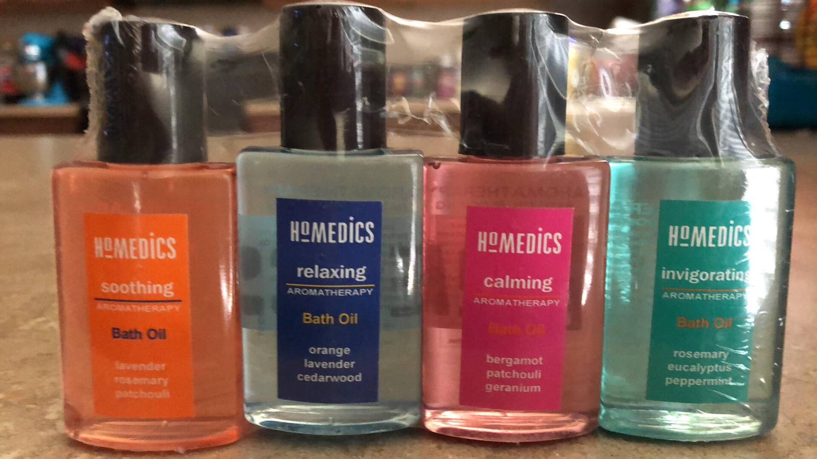 Homedics Bath Oil 4 Piece Gift Set,Orange,Lavender,Rosemary,Patchouli - $39.99