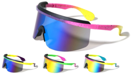 Oversized One Piece Shield Lens Wrap Around Sunglasses Sport Retro Outdoor Beach - £7.46 GBP+