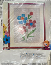 New Vintage Creative Stitchery Gingham Floral Crewel Kit 873B Usa 1975 - £13.13 GBP