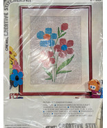 NEW Vintage CREATIVE STITCHERY Gingham Floral Crewel Kit 873B USA 1975 - £13.16 GBP