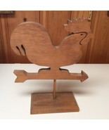 Wood Folk Art Chicken Hen Rooster Weather Vane Collapsible with Stand - £11.77 GBP