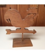 Wood Folk Art Chicken Hen Rooster Weather Vane Collapsible with Stand - $285.11 MXN