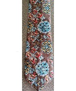 Oscar de LaRenta Tie ~ Floral Design Necktie ~ 3.75&quot; x 57&quot; Long ~ 100% Silk - £17.98 GBP