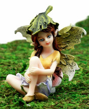 Ebros Gift Enchanted Fairy Garden Yellow Dahlia Flower Fairy Figurine 3&quot; H Mini - £17.85 GBP