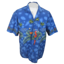 Ky&#39;s Men Hawaiian camp shirt pit to pit 25 XL aloha luau tropical birds colorful - £22.33 GBP