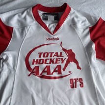 Reebok hockey jersey total hockey AAA 97’s Sz S Red White #12 NHL High School - £15.98 GBP