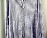 Mens XXL Alfani Platinum purple lavender herringbone striped dress shirt... - $8.90