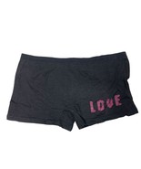 Vision Womens Size Large Black Love Spellout Shorts Short Bootie - $7.69