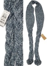 AMERICAN RAG Tonal Marled Steel Blue Mettalic Braided Women 72in x 2.5in Scarf - $9.99