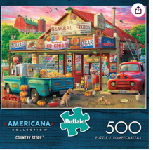 Buffalo &quot;COUNTRY STORE&quot;   500 piece Jigsaw Puzzle MISSING ONE PIECE - $8.42