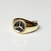 Gold Mercedes Ring, Mercedes Benz ring, 925 sterling silver, 3D latest design - £41.41 GBP