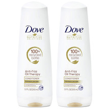 Pack of 2 New Dove Nutritive Solutions Conditioner, Anti-Frizz Oil Therapy 12 oz - £13.26 GBP