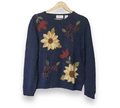 Alfred Dunner Beaded Embroidered Floral Sweater Large - $20.00