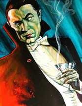 Bat Man Lowbrow Art Canvas Giclee Print Mike Bell 5 Size Urban Comic Dracula - $75.00+