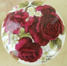 Cabinet Knobs Knob Rose Maroon Marroon @Pretty@ Flower - £4.11 GBP