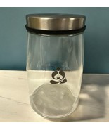 Teavana Perfect Tea Rock Sugar Glass Canister Jar Container Stainless Li... - $29.69