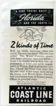 1939 Atlantic Coast Line Railroad Advertisement Florida Train Travel E90E3 - $19.99
