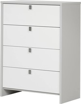 South Shore Cookie 4-Drawer Chest, Soft Gray &amp; Pure White - £169.93 GBP