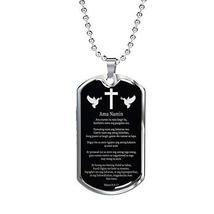 Lord&#39;s Prayer Filipino Ama Namin Dog Tag Engraved 18k Gold w 24&quot; Chain Lord&#39;s Pr - £54.71 GBP