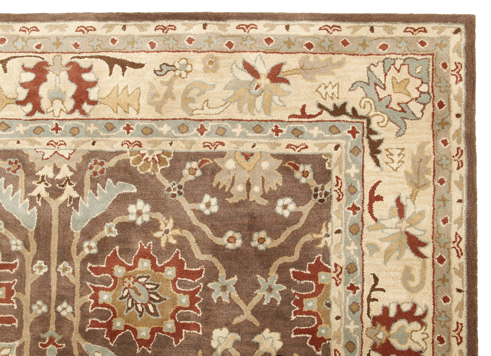 Brand New Brandon Brown Wool Persian Style Area Rug - 5' x 8'