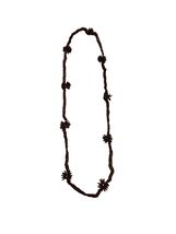 Vintage Carved Wood Necklace 30” Brown Twisted Strand Starburst Floral B... - $18.00