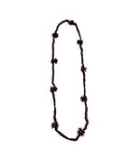 Vintage Carved Wood Necklace 30” Brown Twisted Strand Starburst Floral B... - $18.00