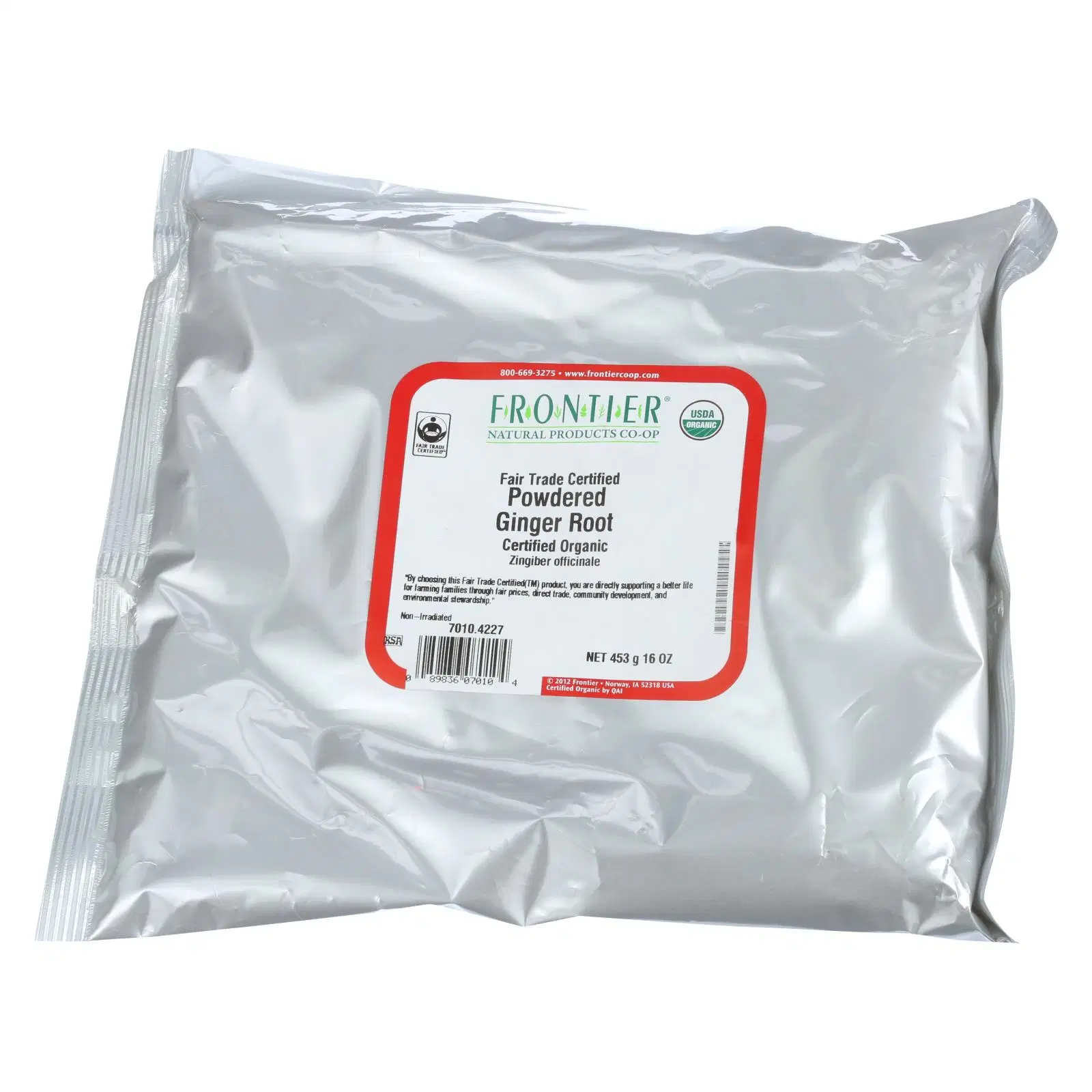 Frontier Co Op, Organic Ginger Root, 1lb, ground, Bulk bag, powder fairtrade - $33.99