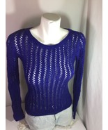 A.n.a Women Blue Soild Sweater Size XS LongSleeve Made In China Bin69#36 - £14.38 GBP