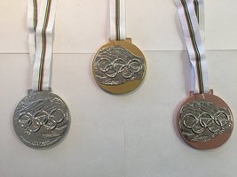 1992 France Olympics Albertville Olympic Souvenir Gold Silver Bronze Medals Set - £68.74 GBP