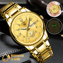 Men&#39;S Quartz Watch Relojes De Hombre Stainless Steel Luxury Business Wristwatch - £24.74 GBP