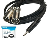 6ft 1/8&quot; 3.5mm to Dual XLR Male Splitter Cable for KRK Rokit 5 G2s HS50m... - $21.84