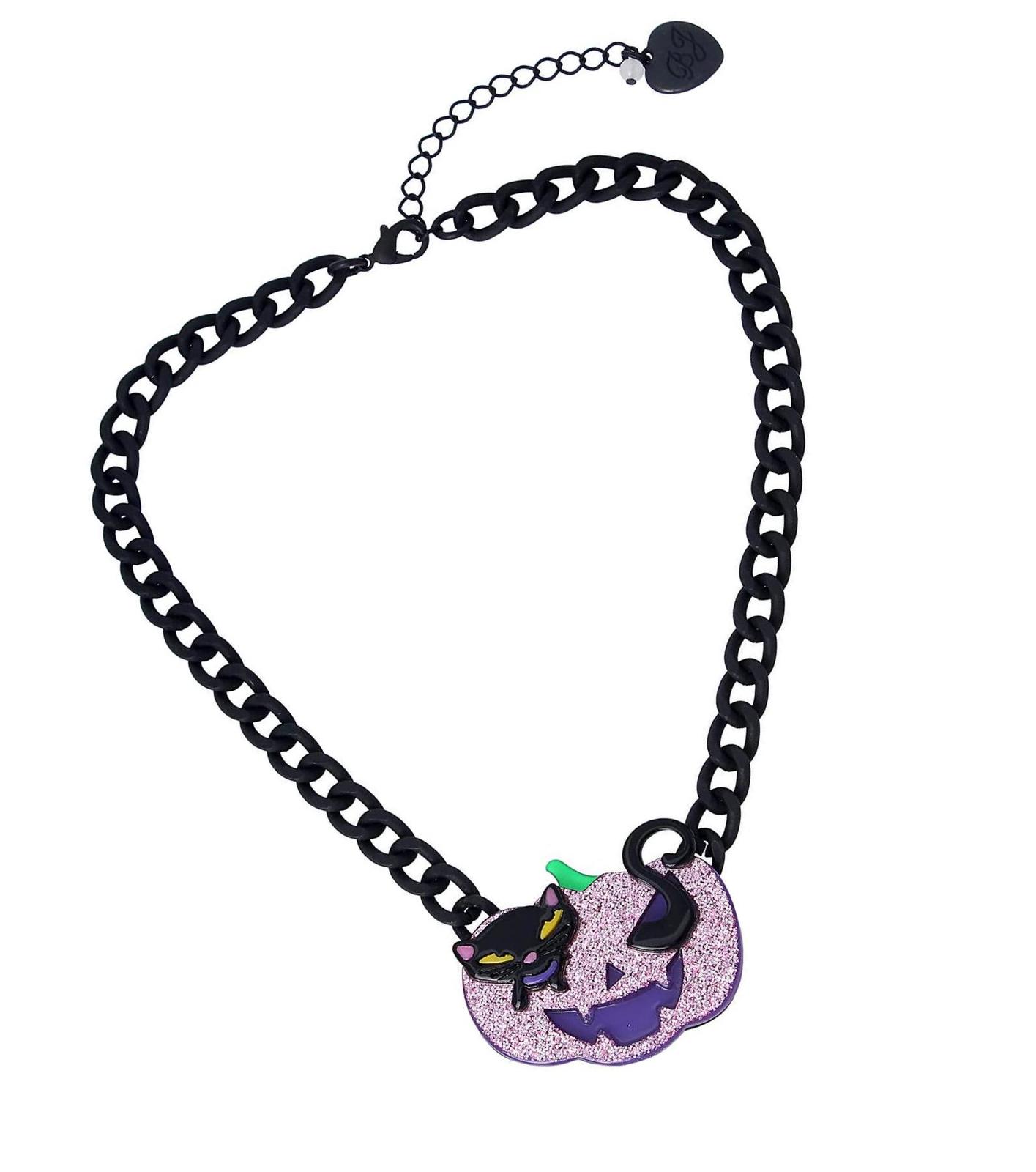 Pumpkin Cat Pendant Necklace - $193.30