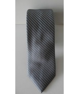 Calvin Klein Men&#39;s Skinny Gray Stripe Tie, 100% Silk - £18.82 GBP