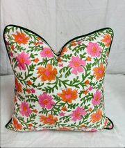 100% Cotton Throw Pillow Covers 18x18 Inch, Set of 2 Green Block Print P... - $42.13