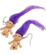 Cute Retro TROLL DOLL Funky EARRINGS Miniature Toy Kawaii Novelty Jewelr... - $111.19 MXN
