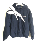 Vtg 90s Reebok Blue &amp; White Full Zip Track Jacket Windbreaker Insulated ... - £44.07 GBP