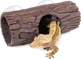 REPTIZOO Reptile Hide Cave Resin Hollow Tree Trunk Hideout Hermit Crab Climbing - £20.94 GBP