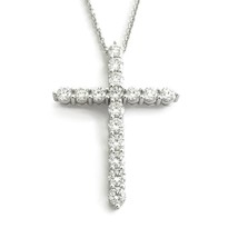 Authenticity Guarantee 
Large Diamond Cross Religious Pendant Necklace 14K Wh... - £4,792.13 GBP