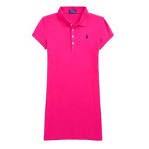 Polo Ralph Lauren Classic Dress Collar Button Henley Cotton Hot Magenta Pink - £35.88 GBP