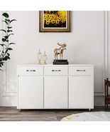White 3-Door Side Table | Modern Storage Cabinet - $354.99