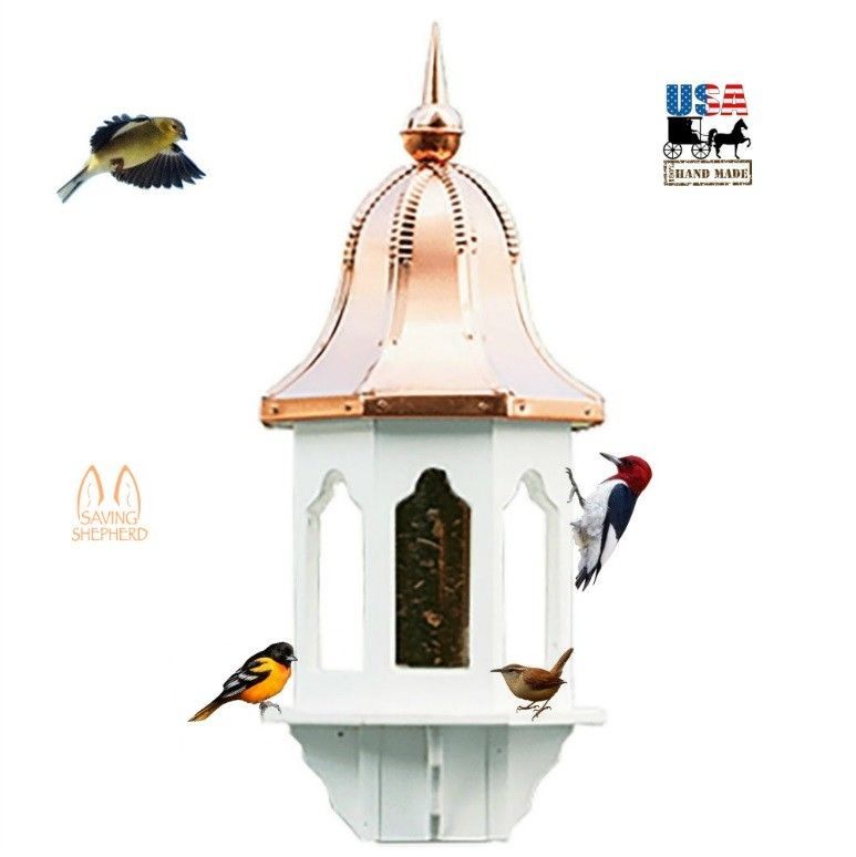 36" COPPER BELL TOP BIRD FEEDER - Weatherproof Vinyl Body EXTRA LARGE Amish USA - $589.97