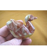 (y-duc-402) red tan duckling Duck carving stone gemstone SOAPSTONE PERU ... - £16.56 GBP