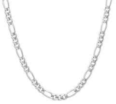 ADIRFINE 925 Solid Sterling Silver 5MM Figaro Link Chain Necklace - £94.35 GBP