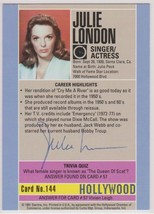 Julie London (d. 2000) Autographed 1991 Hollywood Walk of Fame Trading Card - £15.84 GBP