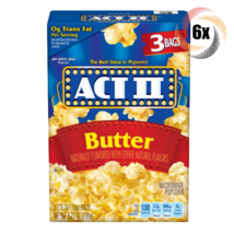 6x Packs | Act II Butter Tasty Flavor Microwave Popcorn | 3 Bags Per Pack - £21.80 GBP