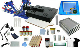 New 3 Color 1 Station Screen Printing Press &amp; Exposure Dryer Ink Squeegee Kit - £803.47 GBP
