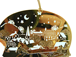 Vintage Hallmark 1982 Christmas Holiday Ornament Dimensional Etched Sleigh Ride  - £8.51 GBP